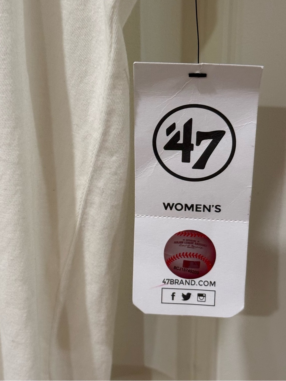 47 Women's Tee - White with Black Logo Tag - Picture 3 of 11